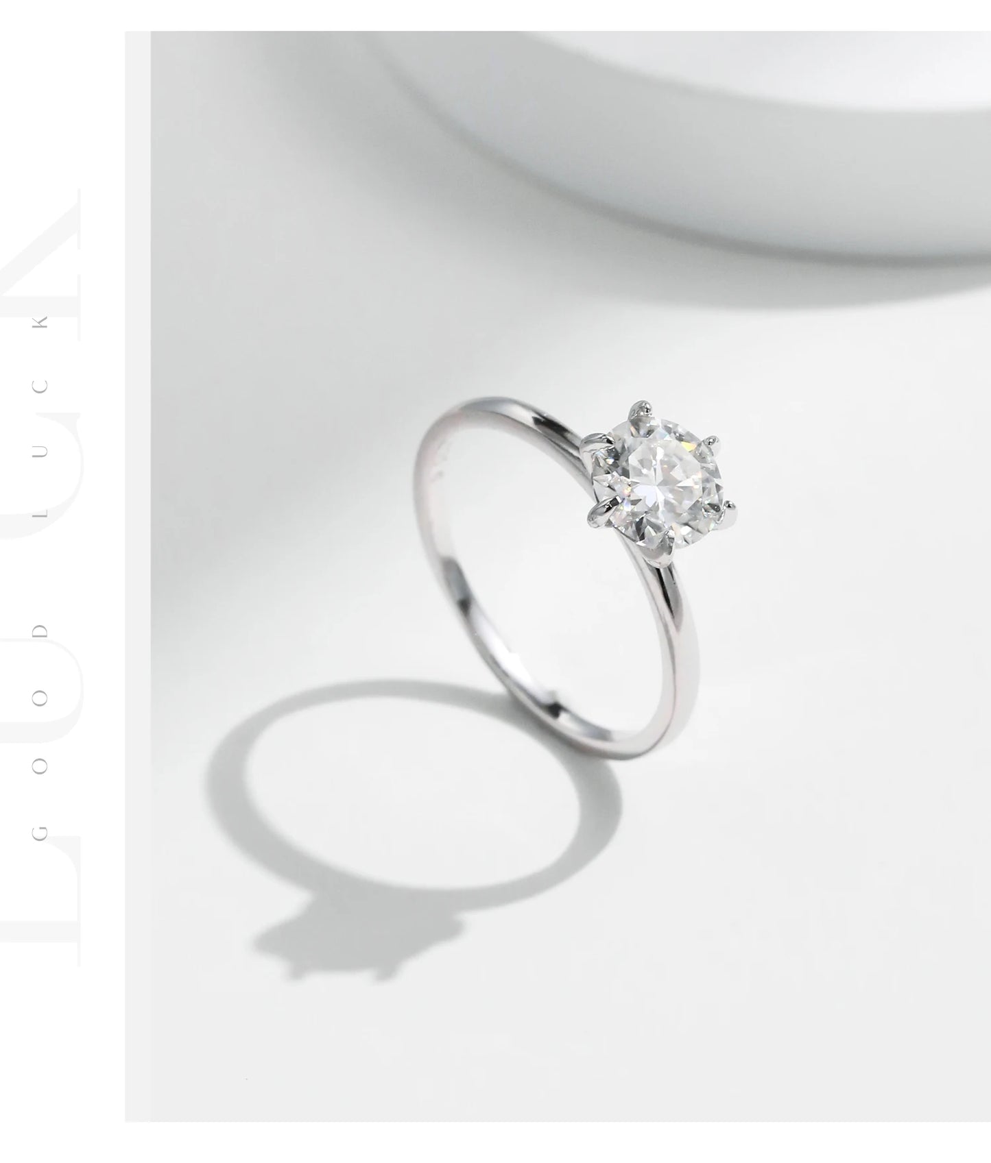 MODIAN 1CT Moissanite Lab Diamond Ring For Women 925 Sterling Silver Wedding Engagement Platinum Plated Fine Jewelry