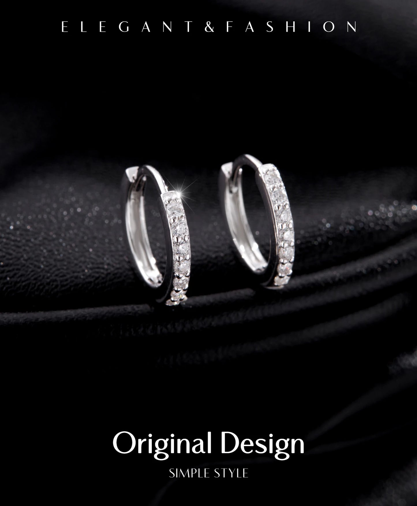 MODIAN D Color Sparkling Moissanite Earrings 925 Sterling Silver Classic Shining Circle Hoop Earrings For Women Fine Jewelry