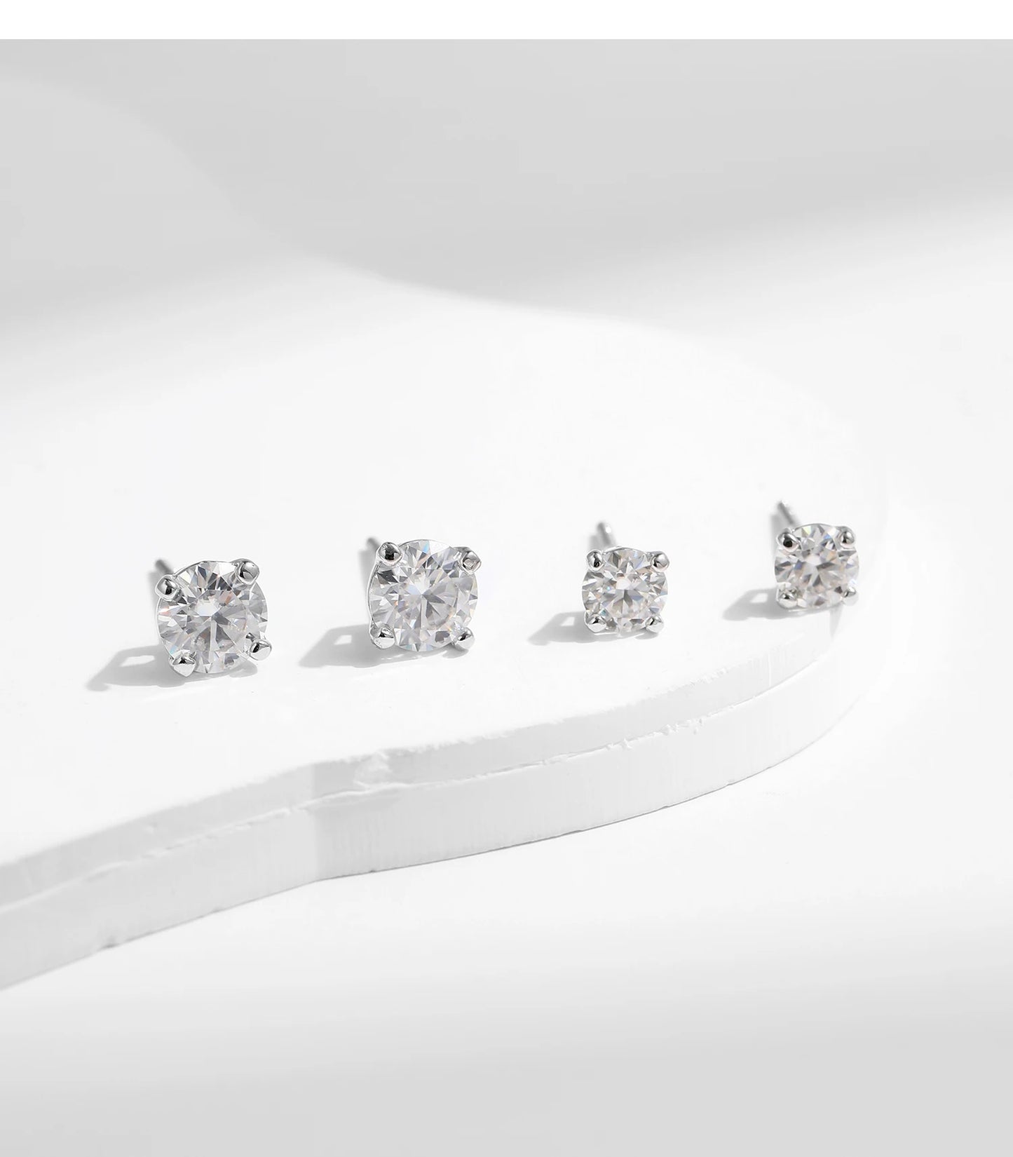 MODIAN D Color 1CT Moissanite Stud Earrings For Women 925 Sterling Silver 0.5CT Dazzling Lab Diamond Wedding Jewelry Gifts