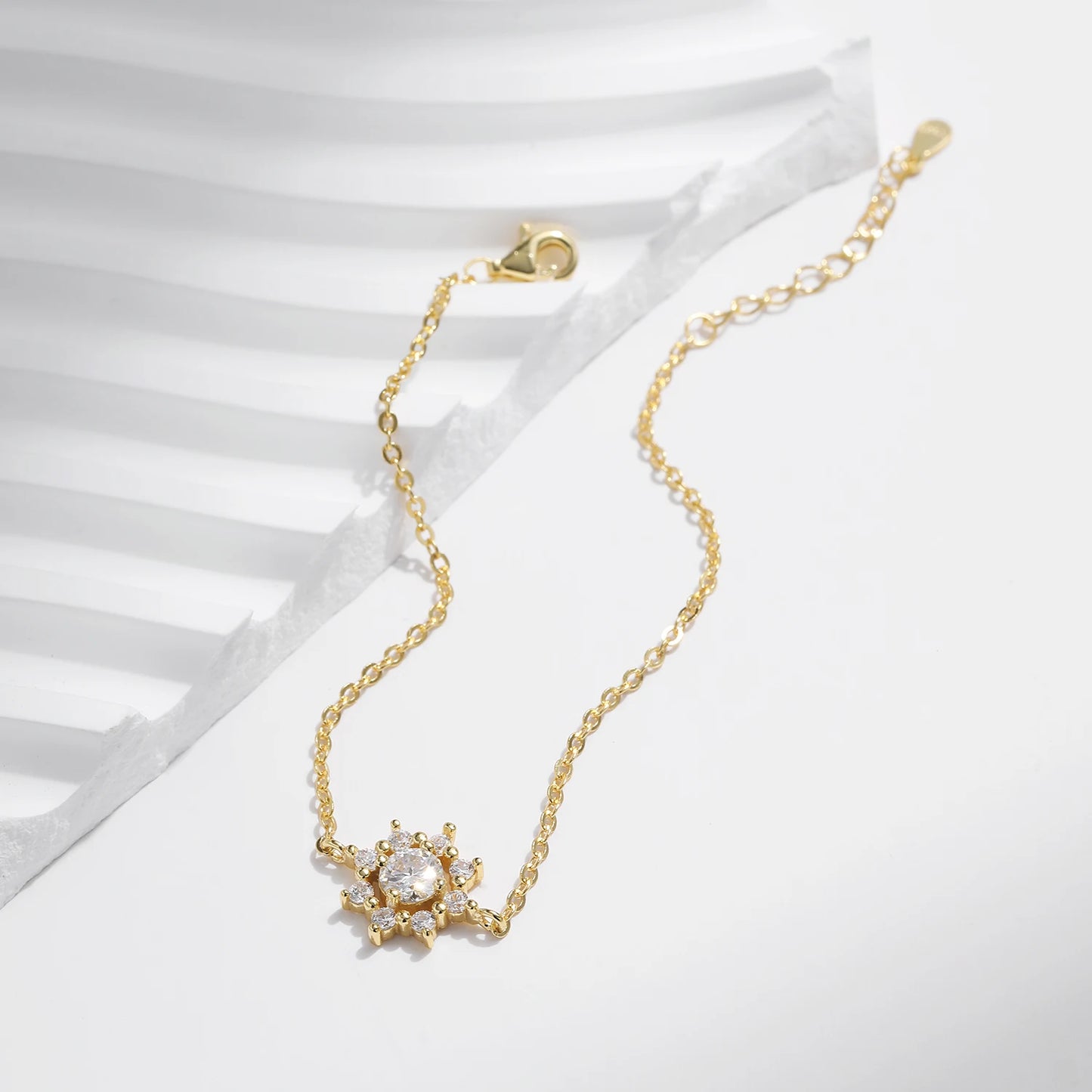 MODIAN 0.5CT VVS1 D Color Moissanite Bracelet Classic 925 Sterling Silver Snowflake Chain Charms For Women Jewelry