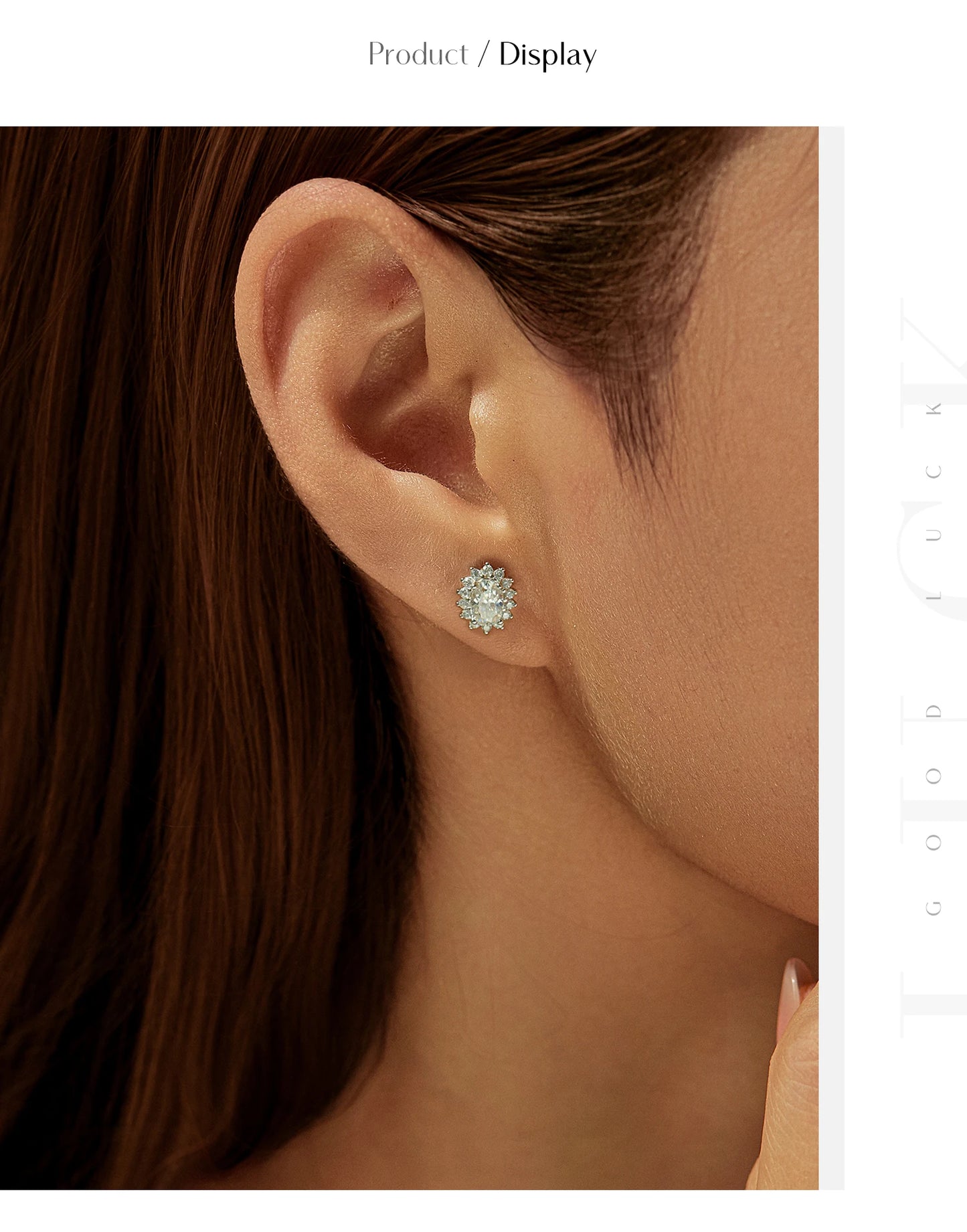 MODIAN D Color Clarity VVS1 Moissanite Halo Earrings 925 Sterling Silver Classic Stud Earrings For Women Luxury Bridal Jewelry