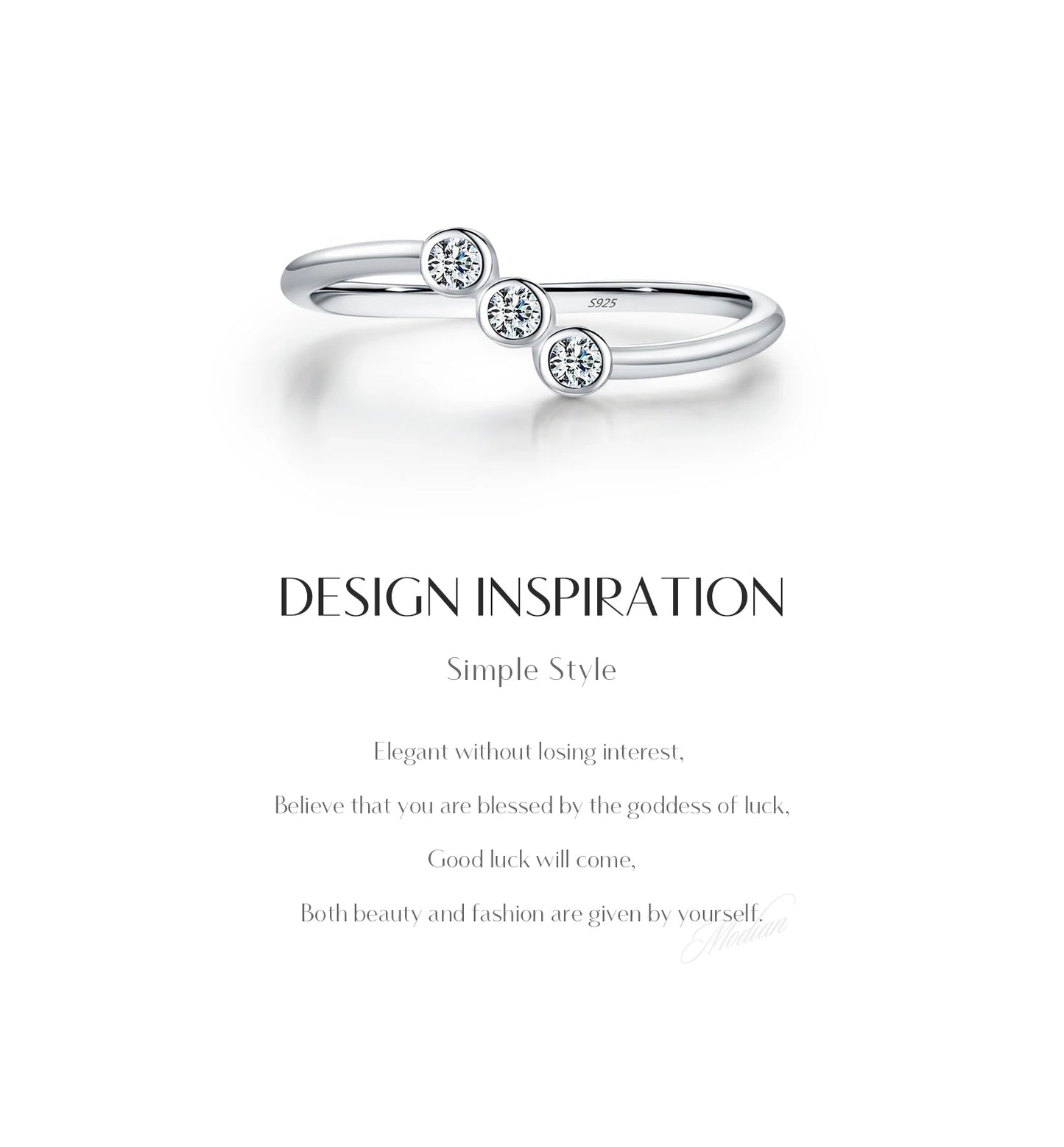 MODIAN D Color Moissanite Lab Diamond Rings 925 Sterling Silver Irregular Line Stackable Fashion Ring For Women Fine Jewelry