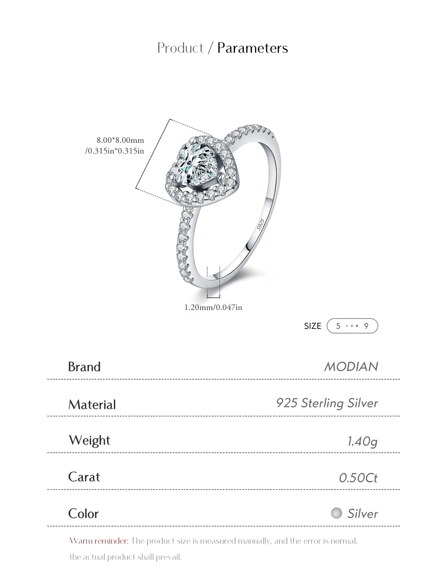 MODIAN D Color Heart  Moissanite Wedding Rings 925 Sterling Silver Luxury Halo Classic Rings For Women Dating Fine Jewelry