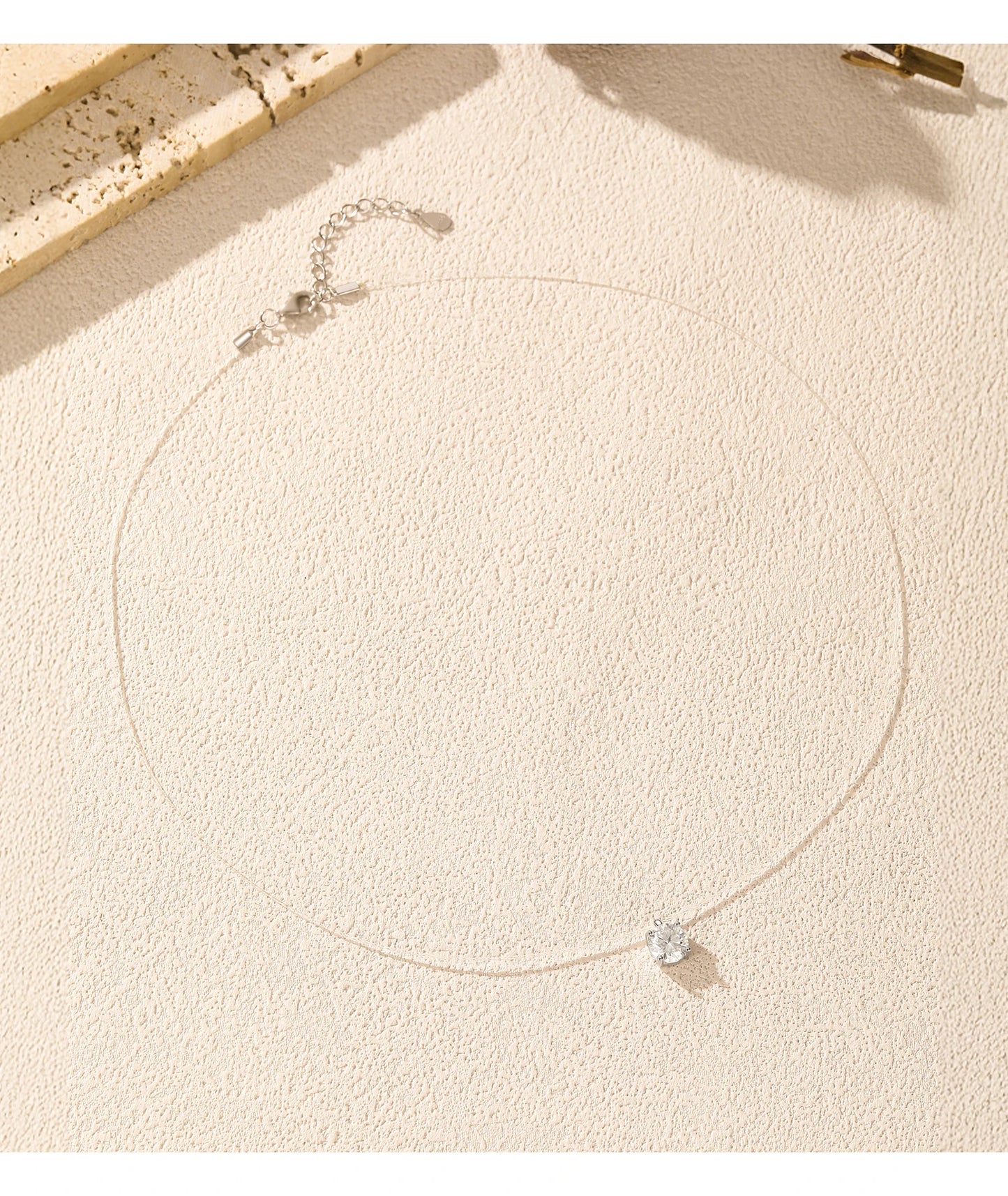 MODIAN 3 Styles Moissanite Necklace 925 Sterling Silver Simple Geometric Fishing Line Choker Necklaces For Women Fine Jewelry