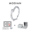 MODIAN D Color Moissanite 925 Sterling Silver Simple Sparkle Geometric Eternity Band Rings For Women Daily OL Fine Jewelry