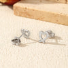MODIAN D Color Sparkling Moissanite Earrings 925 Sterling Silver Asymmetrical Heart Stud Earrings For Women Fine Jewelry
