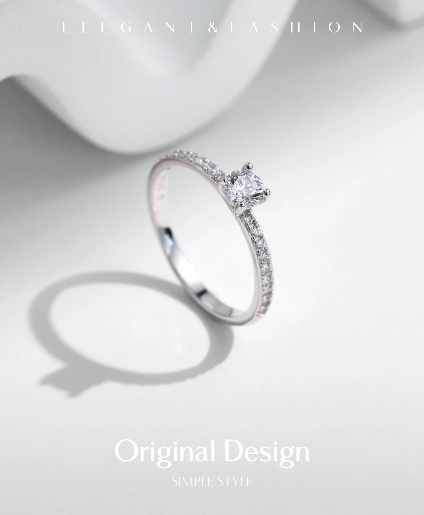 MODIAN D Color Moissanite Ring Delicate Square 925 Sterling Silver Lab Diamond Ring For Women Wedding Statement Jewelry
