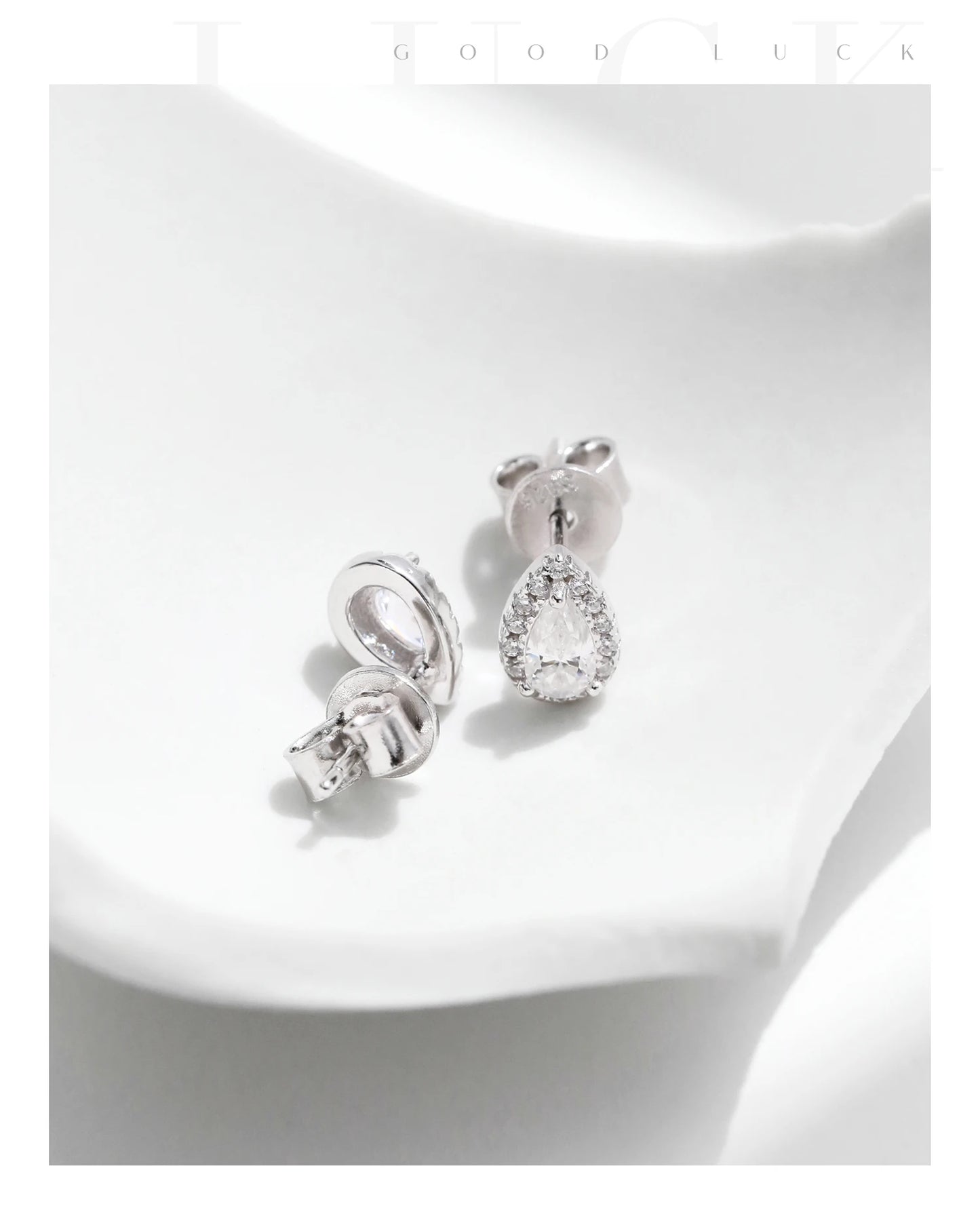 MODIAN D Color Pear Cut Moissanite Stud Earrings 925 Sterling Silver Water Drop Lab Created Diamond Wedding Jewelry For Women