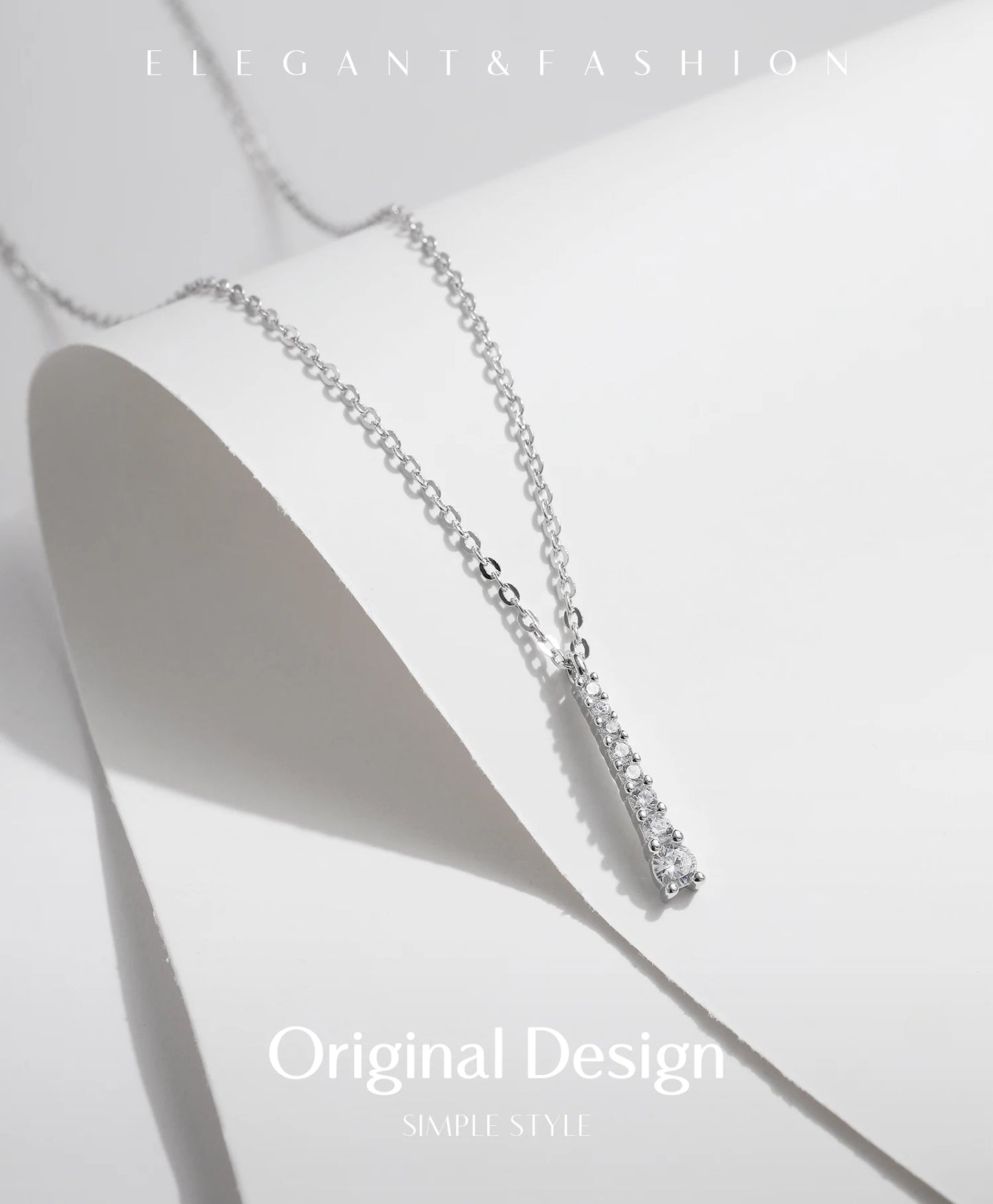 MODIAN Minimalist D Color Moissanite Necklace Prong Setting Lab Diamond For Women 925 Sterling Silver Pendant Necklace Jewelry