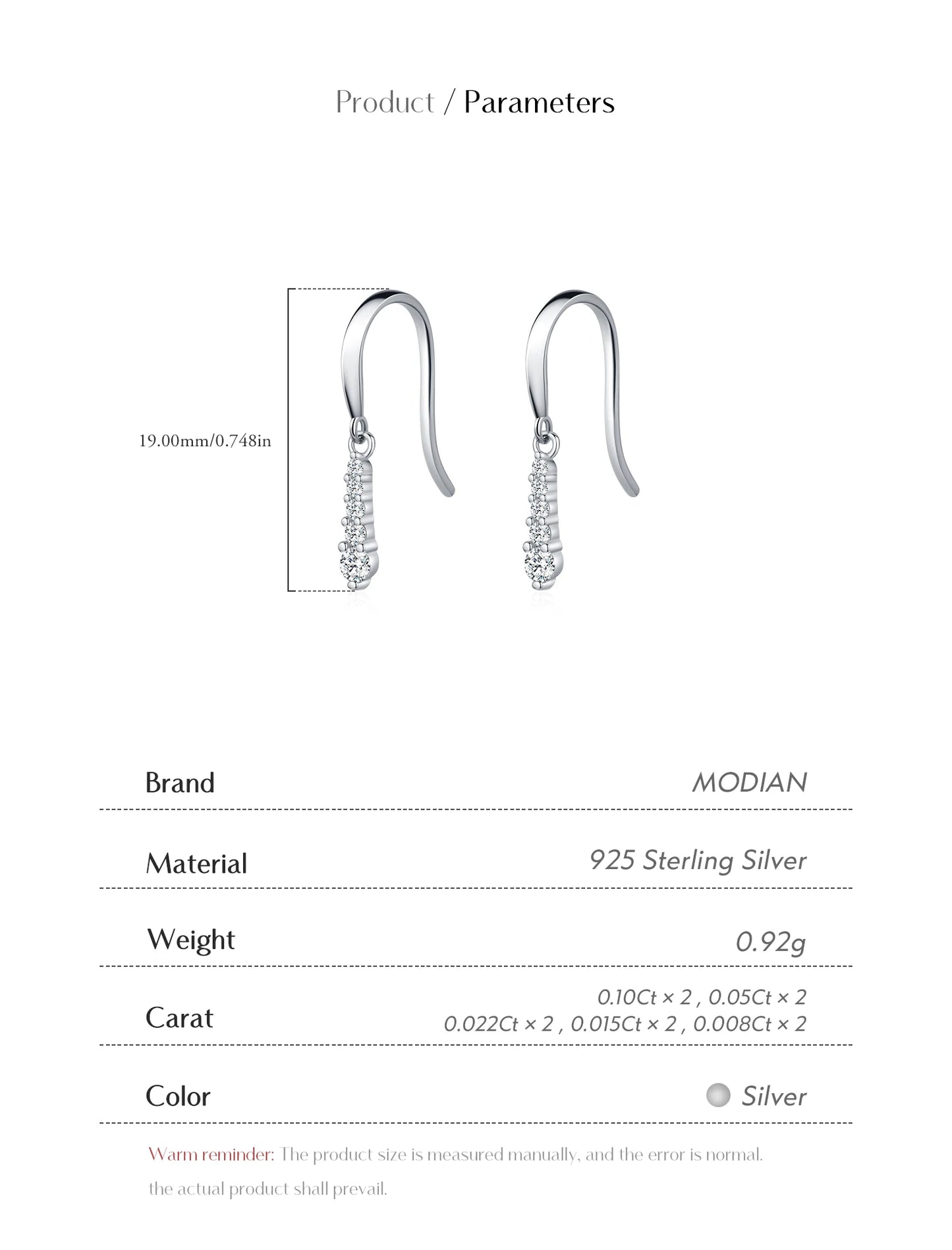 MODIAN D Color Moissanite Dangle Dangle 925 Sterling Silver Fashion Dazzling Fashion Water Drop Earrings For Women Fine Jewelry