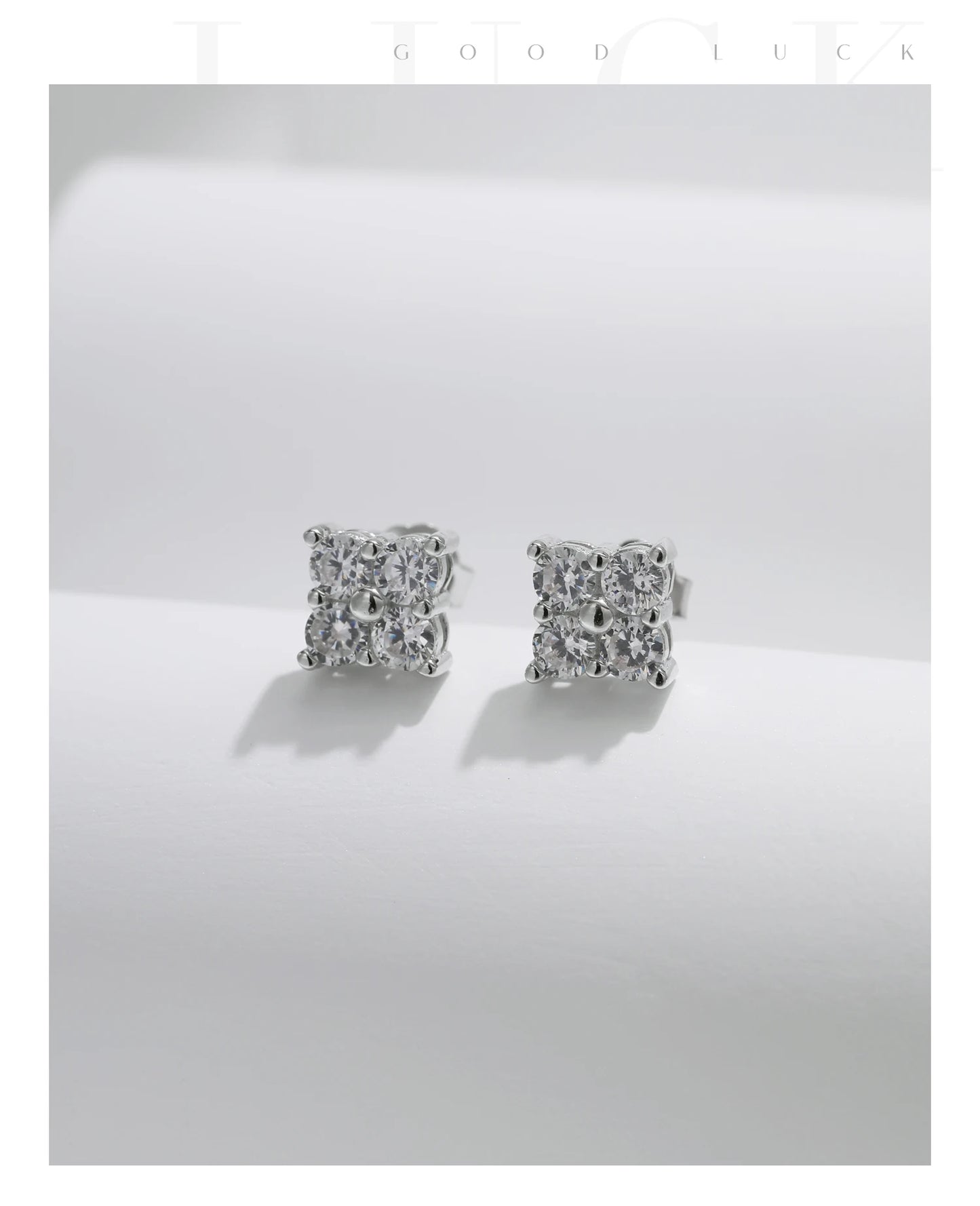 MODIAN Simple D Color Moissanite 925 Sterling Silver Dazzling Lab Created Diamond Ideal Cut Stud Earrings For Women Jewelry