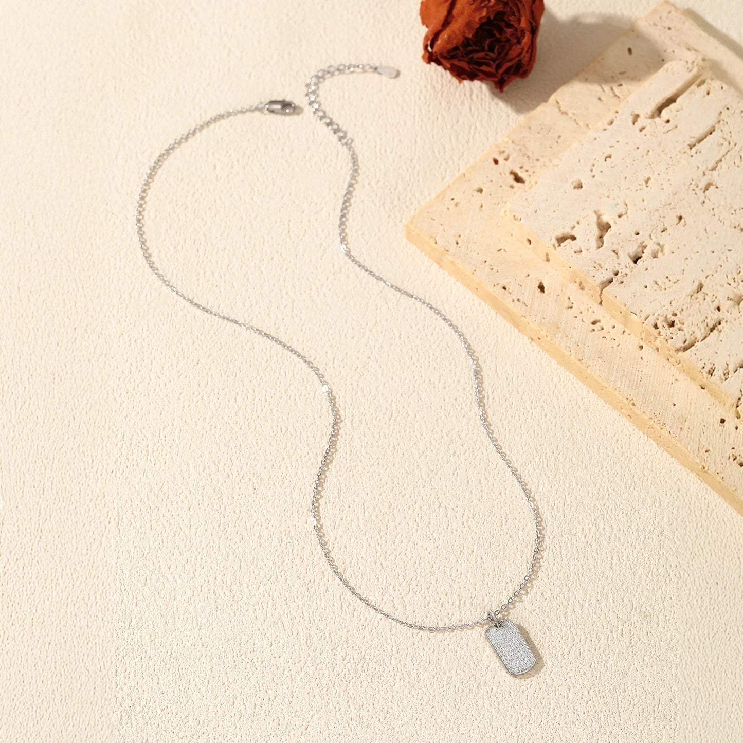 MODIAN D Color Moissanite Rectangle Brand Necklace 925 Sterling Silver Trendy Stackable Pendant Necklaces For Women Fine Jewelry