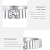 MODIAN D Color Moissanite Ring 925 Sterling Silver Trendy  Wide Eternal Stackable Finger Rings For Women Unisex Fine Jewelry