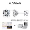 MODIAN 5 Sizes D Color Moissanite Earrings 925 Sterling Silver Sparkling Luxury Stud Earrings For Women Wedding Fine Jewelry