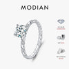 MODIAN 1CT Moissanite 925 Sterling Silver Sparkling Twist Lab Created Diamond Wedding Band Rings For Women Bridal Fine Jewelry