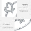 MODIAN Sparkling D Color Moissanite 925 Sterling Silver Rings Irregular Hollow Heart Finger Rings For Women Fine Jewelry