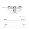 MODIAN 0.8Ct VVS1 Rectangle Emerald Cut Moissanite Ring 925 Sterling Silver Classic Rings For Women Wedding Fine Jewelry Gift