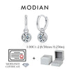 MODIAN 1CT/2CT D Color Moissanite Ear Buckle 925 Sterling Silver Round High Swing Hoop Earrings For Women Daily Fine Jewelry