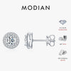 MODIAN Sparkling D Color Moissanite Halo Earrings 925 Sterling Silver Classic Stud Earrings For Women Wedding Fine Jewelry Gift
