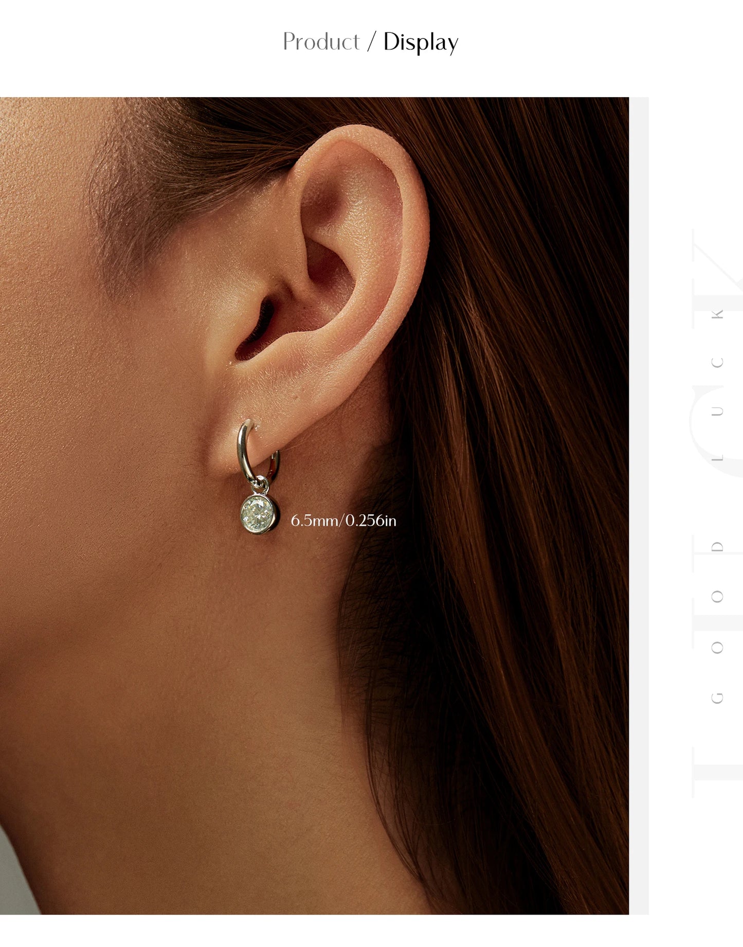 MODIAN 1CT/2CT D Color Moissanite Ear Buckle 925 Sterling Silver Round High Swing Hoop Earrings For Women Daily Fine Jewelry