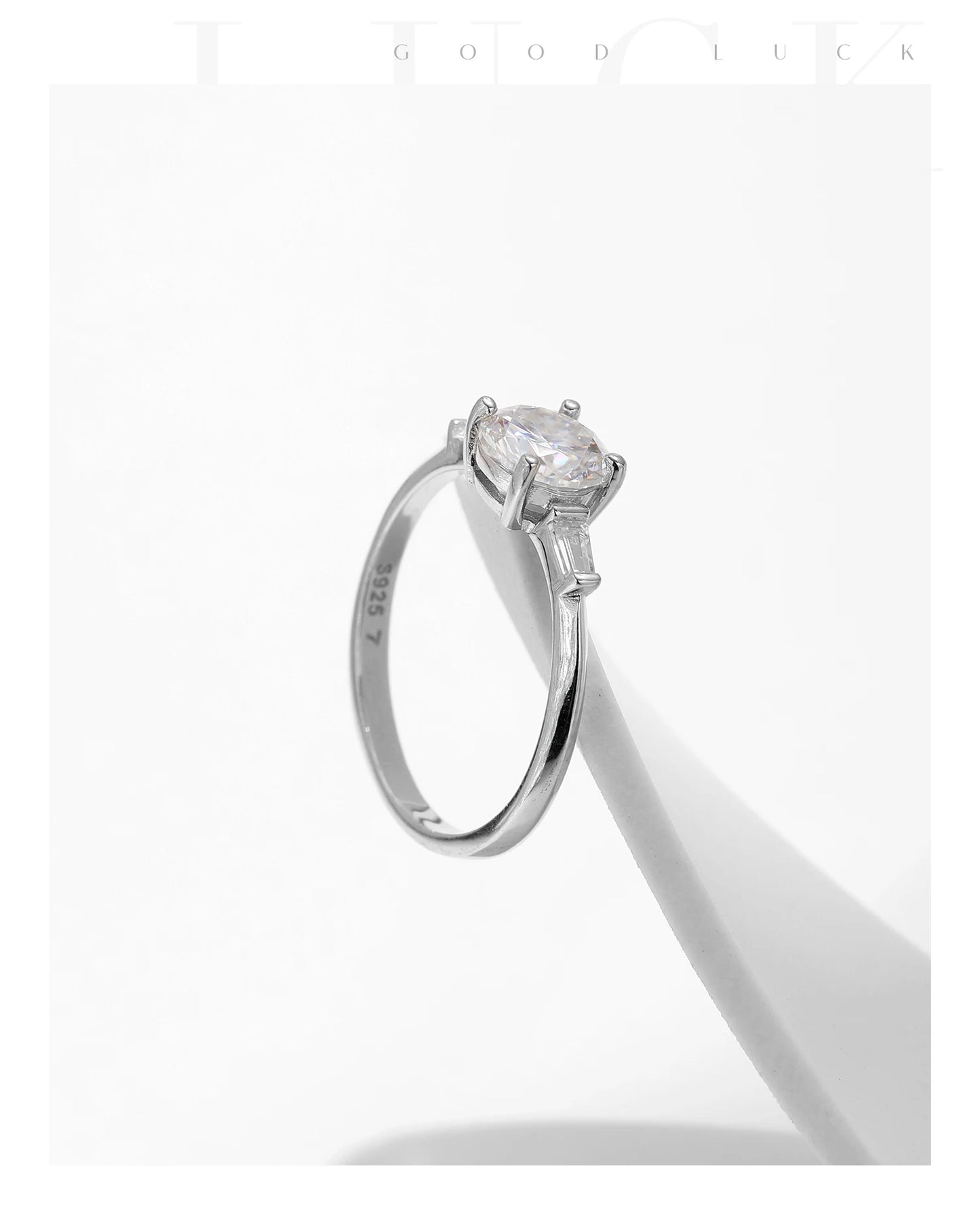 MODIAN 1.0CT Round Moissanite Ring D Color Lab Diamond Classic 925 Sterling Silver Wedding Engagement Band Jewelry For Women