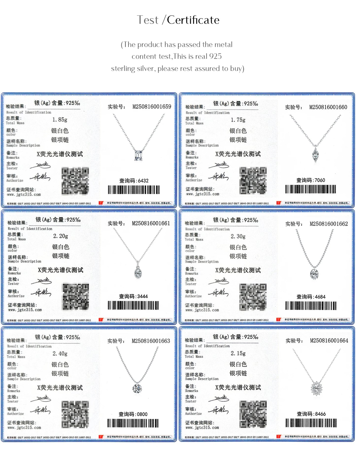 MODIAN 6 Styles D Color Geometric Moissanite Necklaces 925 Sterling Silver Dazzling Pendant Necklace For Women Fine Jewelry