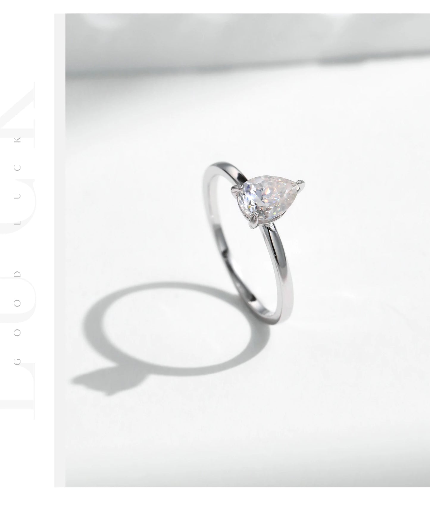 MODIAN D Color Pear Cut Moissanite Ring 925 Sterling Silver Water Drop Lab Diamond Wedding Rings For Women Wedding Fine Jewelry