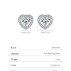 MODIAN Dazzling D Color Hearts Moissanite Halo Earrings 925 Sterling Silver Clasic Wedding Stud Earrings For Women Fine Jewelry