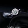 MODIAN D Color Green Teal Moissanite Halo Ring 925 Sterling Silver Trendy Elegant Finger Rings For Women Wedding Fine Jewelry