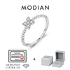 MODIAN D Color Stackable Moissanite Ring 925 Sterling Silver Beads Sparkling Trendy Rings For Women Party Vacation Jewelry