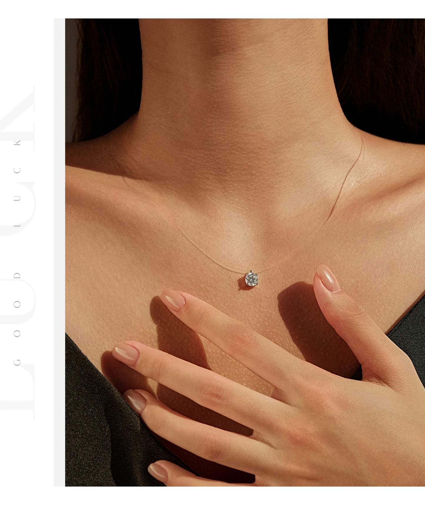 MODIAN 3 Styles Moissanite Necklace 925 Sterling Silver Simple Geometric Fishing Line Choker Necklaces For Women Fine Jewelry