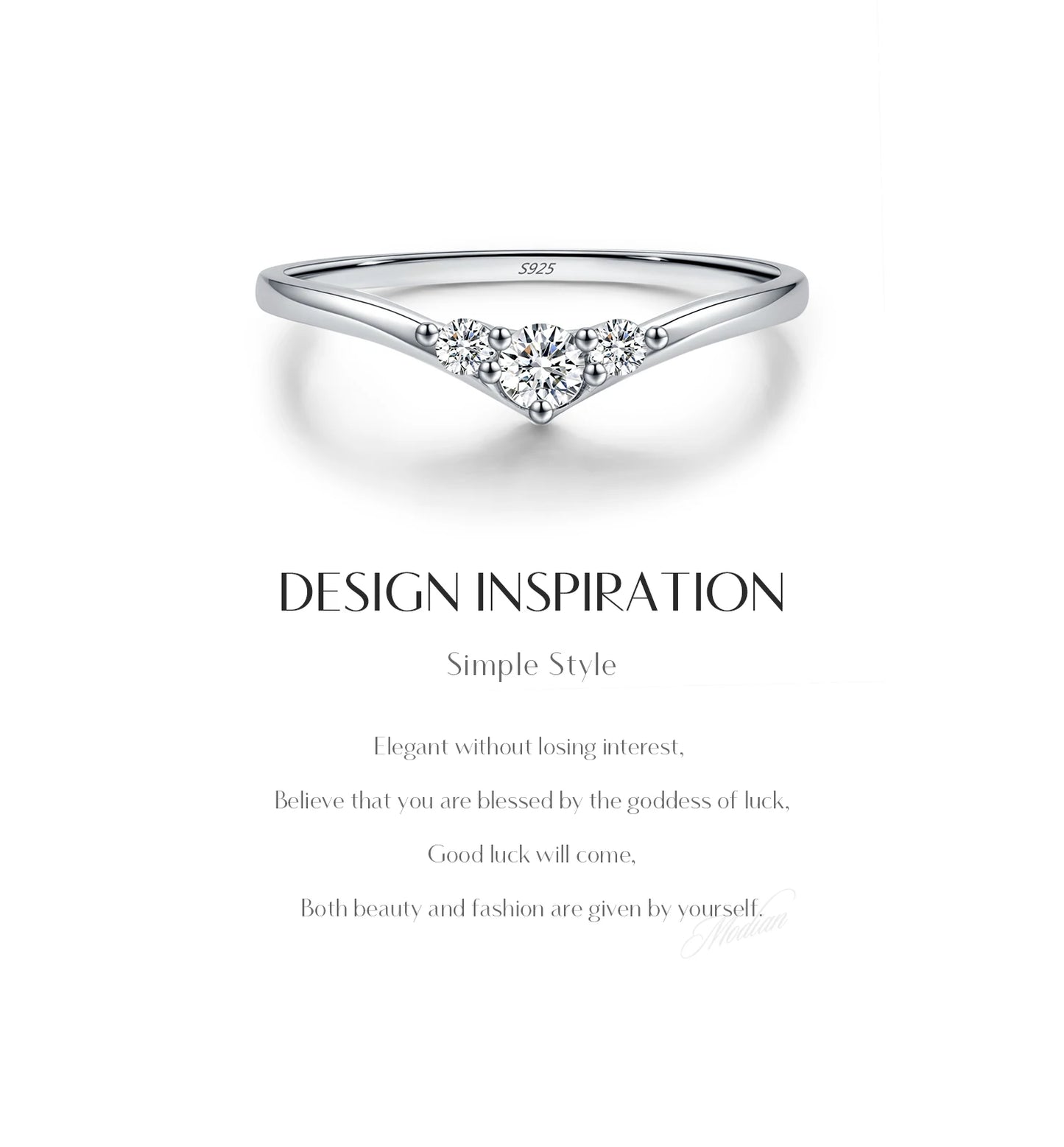 MODIAN Simple Eternity Moissanite Ring 925 Sterling Silver Sparkling Simple Thin Wedding Band Rings For Women Fine Jewelry Gift