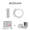 MODIAN D Color Moissanite Classic Ear Buckle 925 Sterling Silver Trendy Round Stackable Hoop Earrings For Women Fine Jewelry