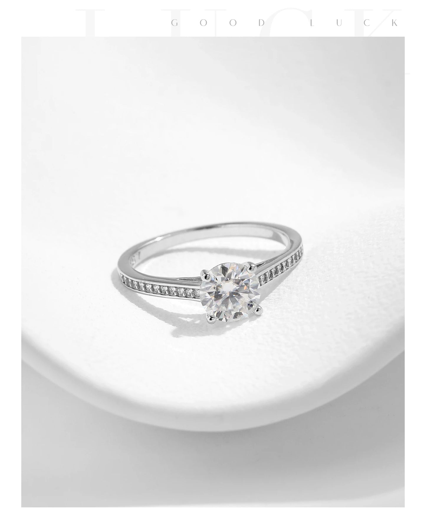 MODIAN D Color Lab Diamond 1CT Moissanite Ring For Women 925 Sterling Silver Classic Wedding Engagement Band Jewelry Gifts