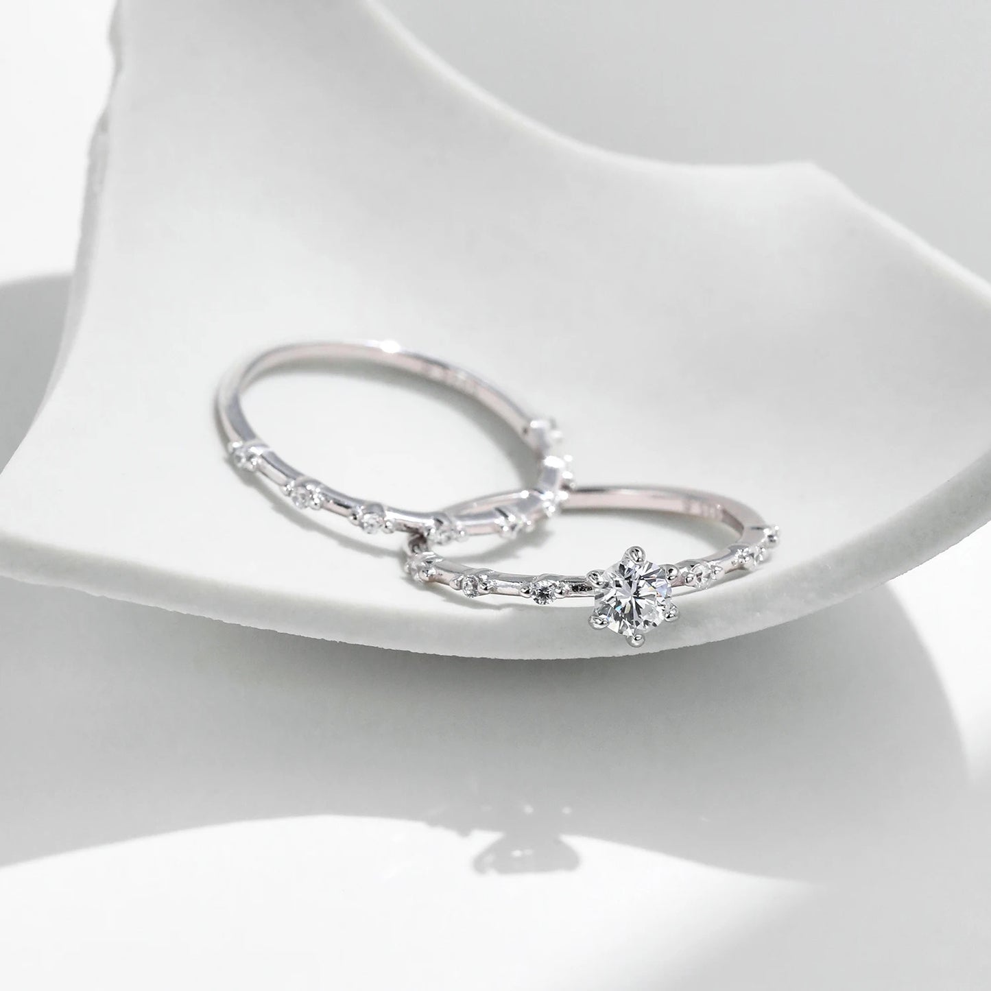 MODIAN D Color Moissanite Wedding Band 925 Sterling Silver Eternity Rings Lab Diamond Stackable Exquisite Jewelry For Women Gift