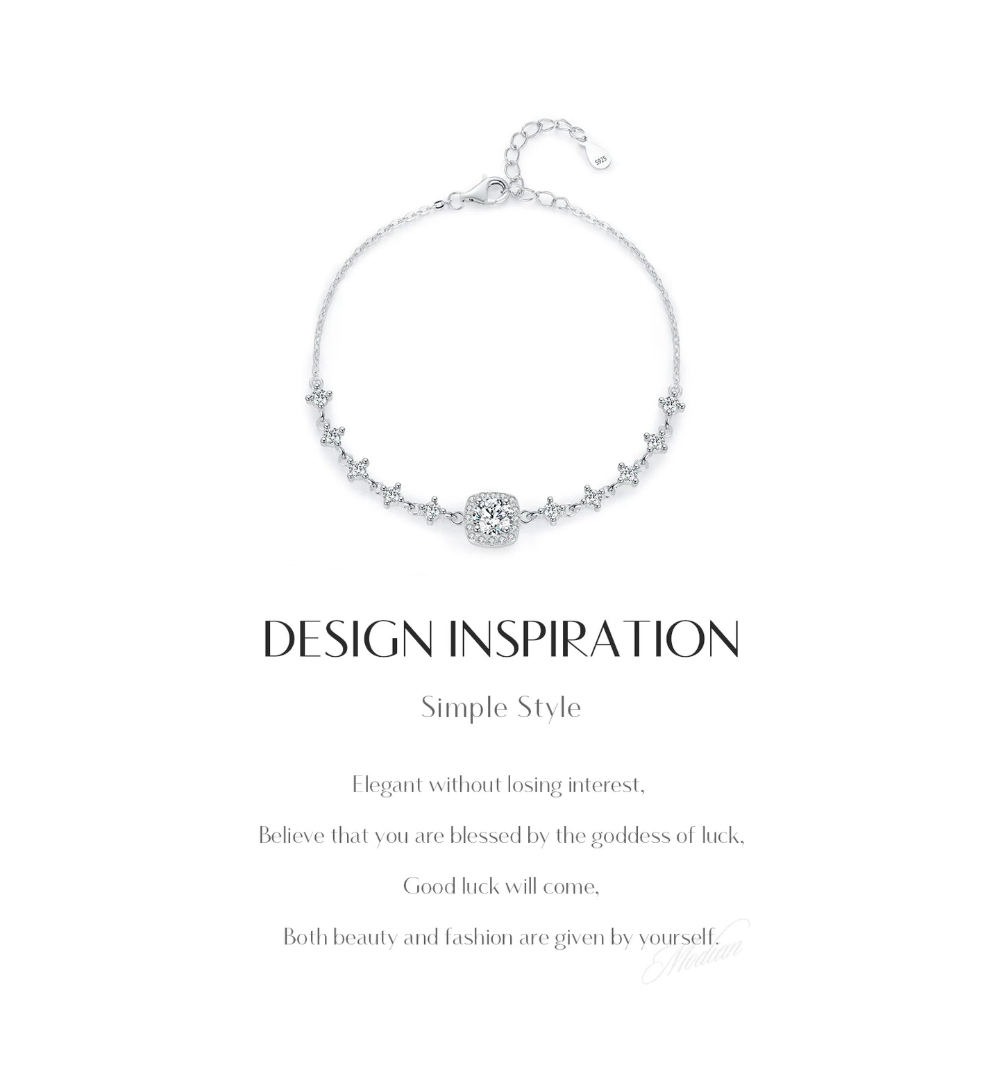 MODIAN 0.8CT D Color Moissanite Luxury Bracelet 925 Sterling Silver Halo Bracelet For Women Bridal Wedding Statement Jewelry