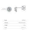 MODIAN Luxury Tiny Halo Moissanite Stud Earrings 925 Sterling Silver Earrings For Women Engagement Wedding Fine Jewelry Gift