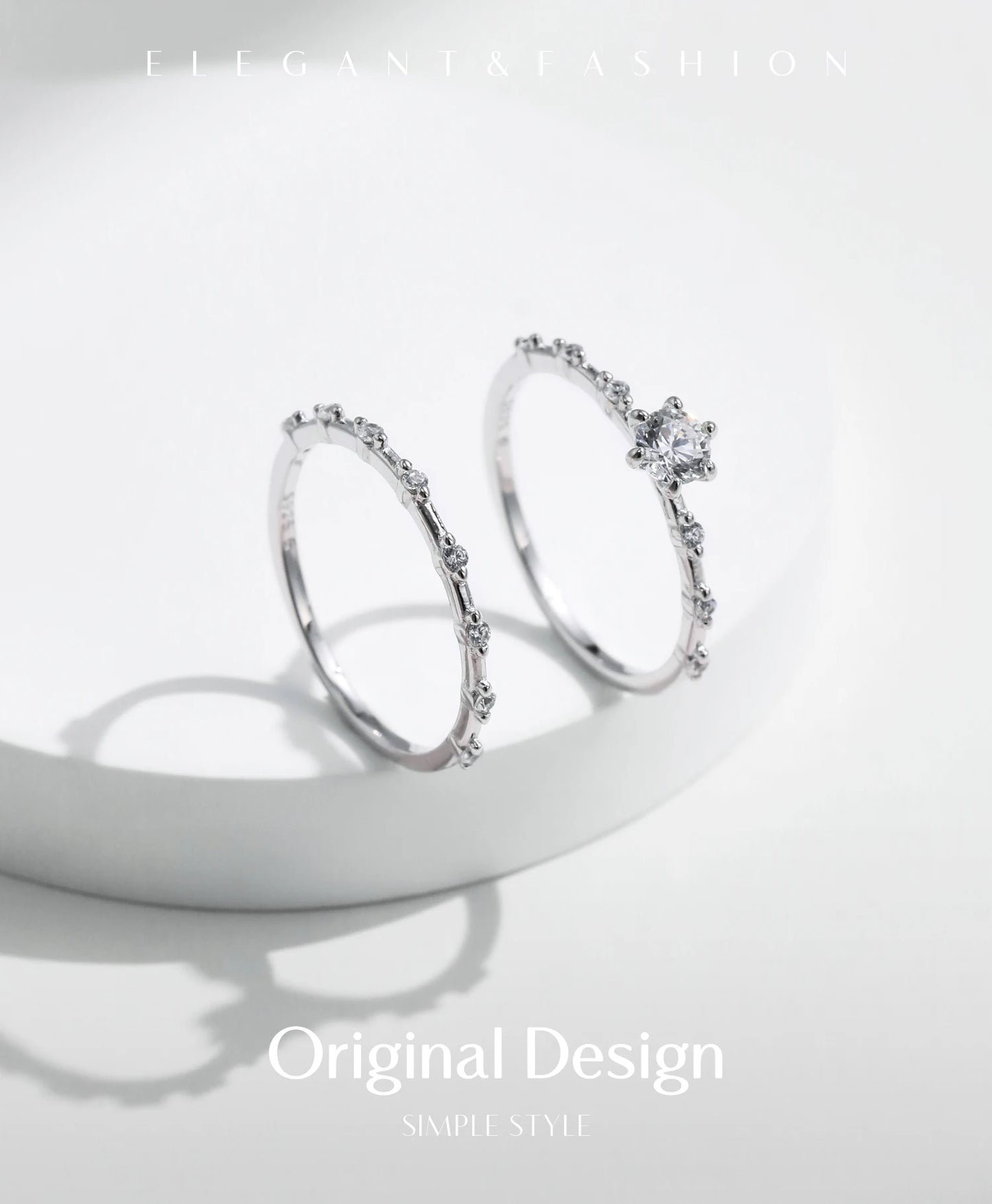 MODIAN D Color Moissanite Wedding Band 925 Sterling Silver Eternity Rings Lab Diamond Stackable Exquisite Jewelry For Women Gift