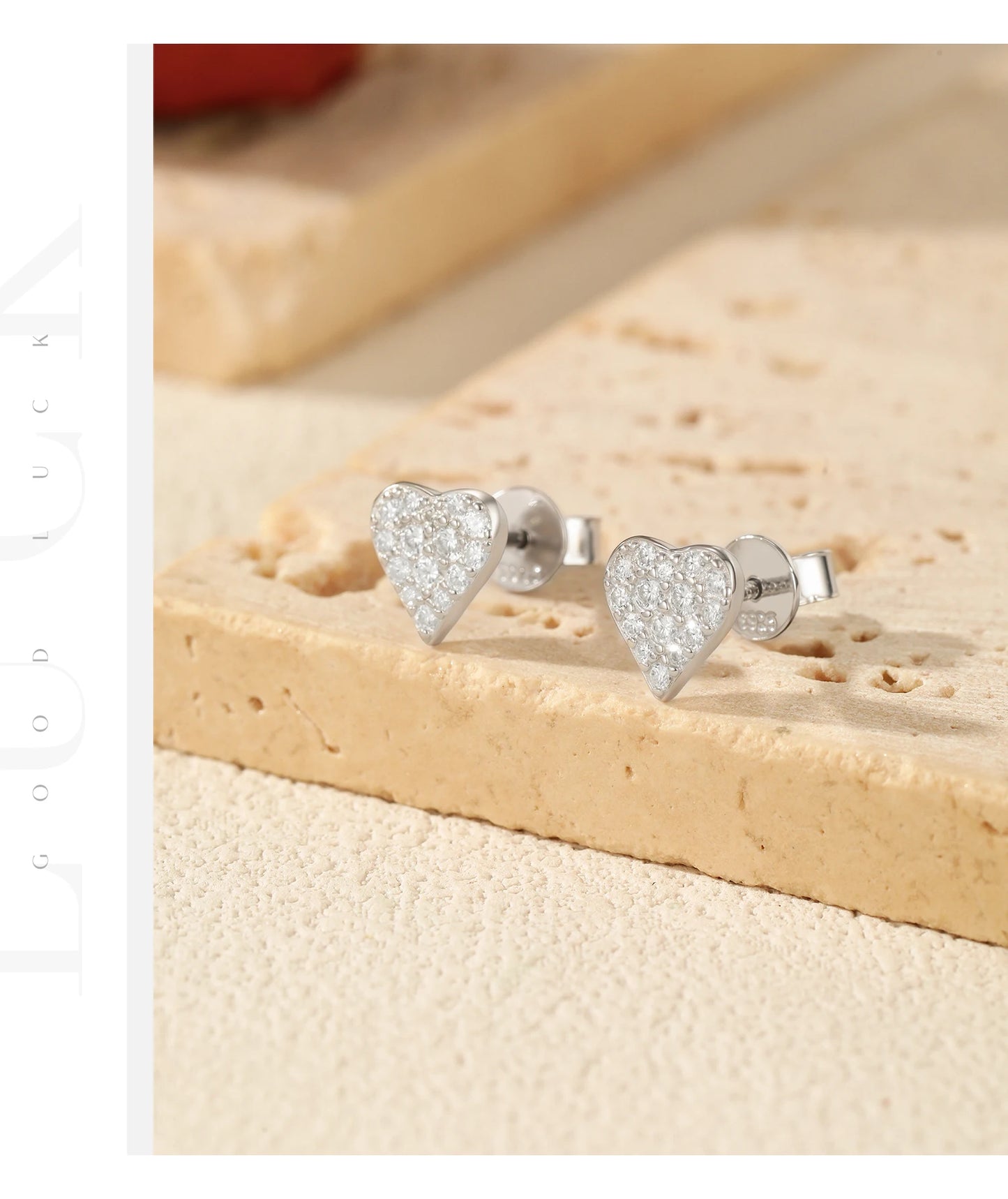 MODIAN D Color Moissanite Simple Daily Wear Ear Studs 925 Sterling Silver Heart Small Stud Earrings For Women Fine Party Jewelry