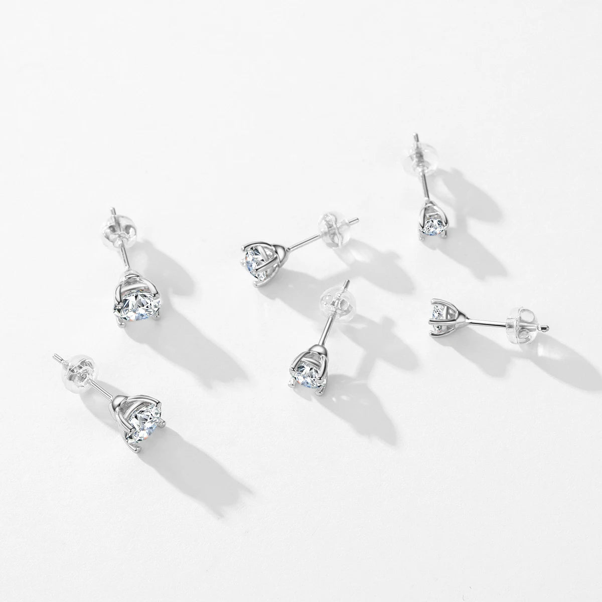 Modian Moissanite 1CT 2CT D Color VVS1 EX Luxury Stud Earrings 925 Sterling Silver Sparkling Earrings For Women Wedding Jewelry