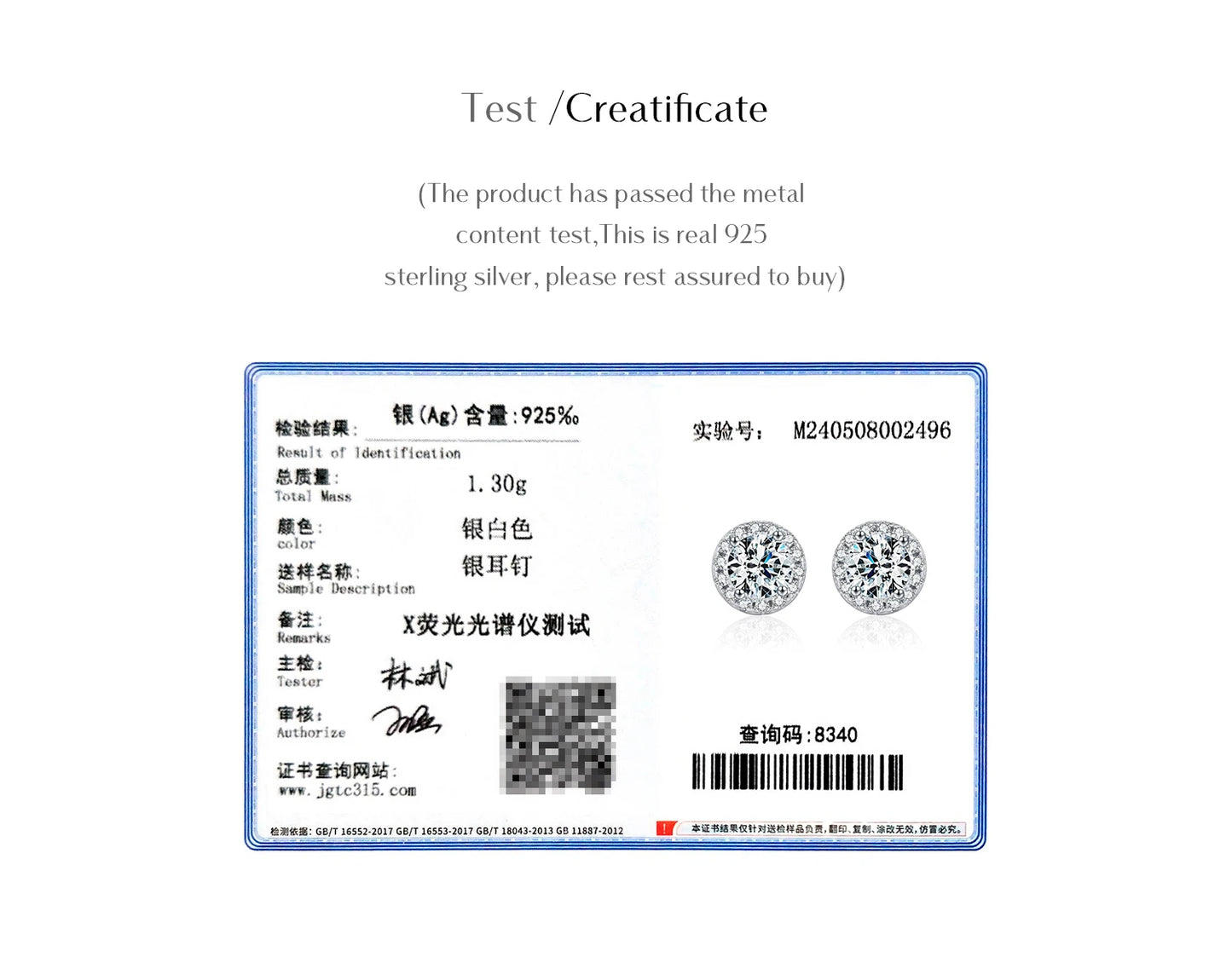 MODIAN Luxury Tiny Halo Moissanite Stud Earrings 925 Sterling Silver Earrings For Women Engagement Wedding Fine Jewelry Gift