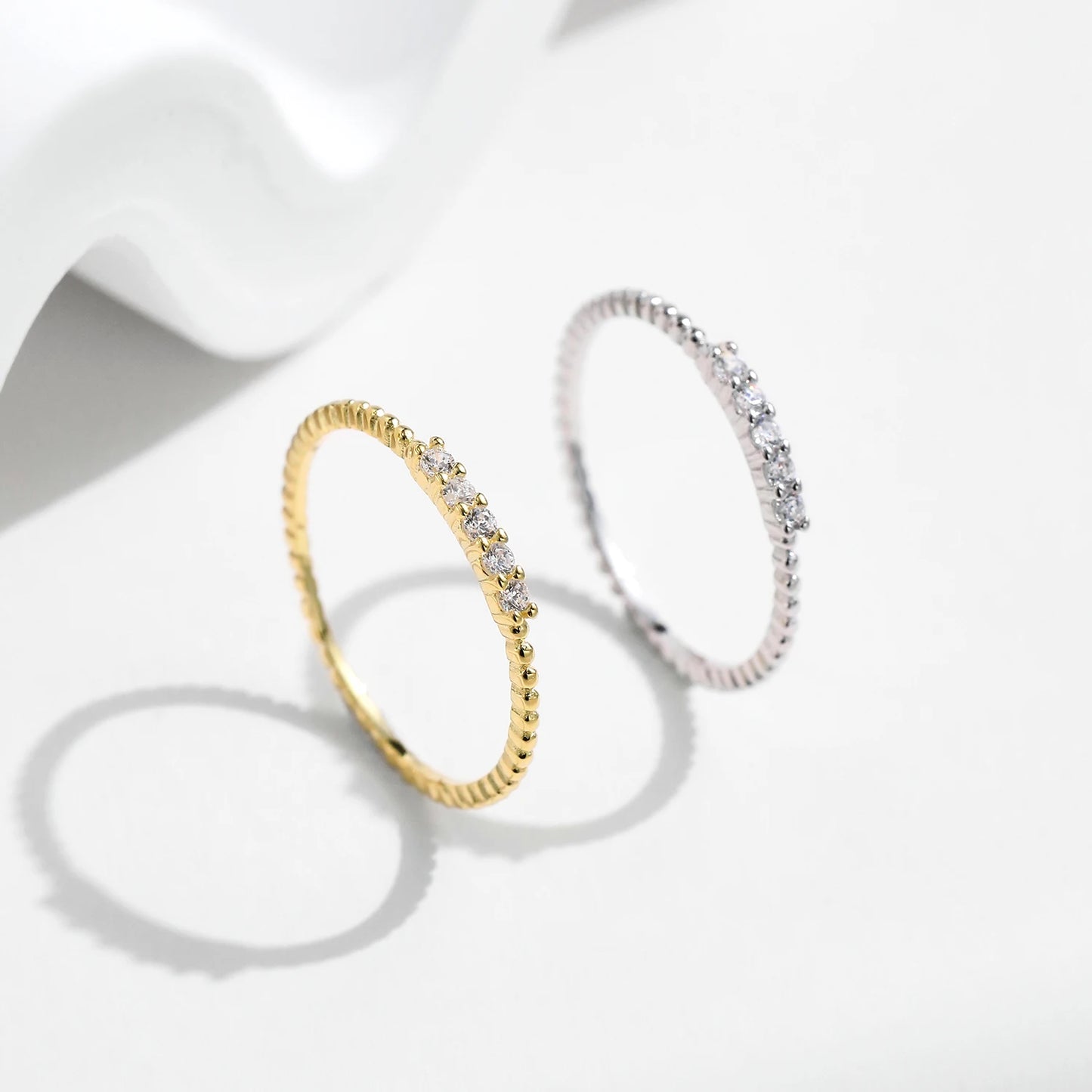 MODIAN Sparkling Moissanite Eternity Band Ring 925 Sterling Silver Stackable Popular Finger Rings For Women Party Jewelry