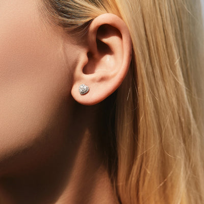 MODIAN Moissanite D Color Stud Earrings Hearts Cut Lab Created Diamond 925 Sterling Silver Romantic Earrings For Women Jewelry