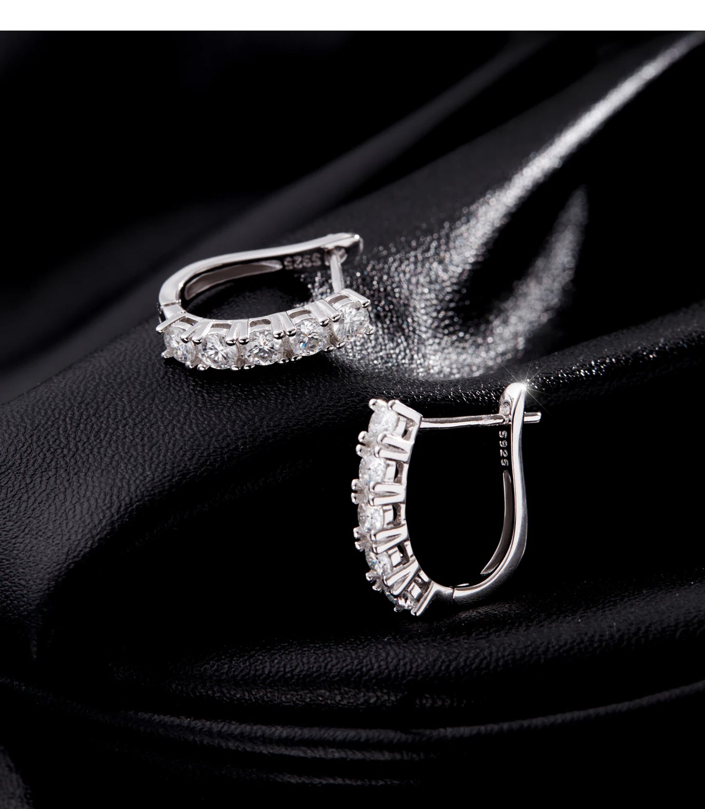 MODIAN D Color U Shape Moissanite Earrings 925 Sterling Silver Elegant Exquisite Hoop Earrings For Women Wedding Jewelry