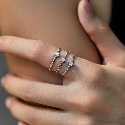 MODIAN D Color Geometric Shaped Moissanite Ring 925 Sterling Silver Heart Square Lab Diamond Wedding Band Jewelry For Women