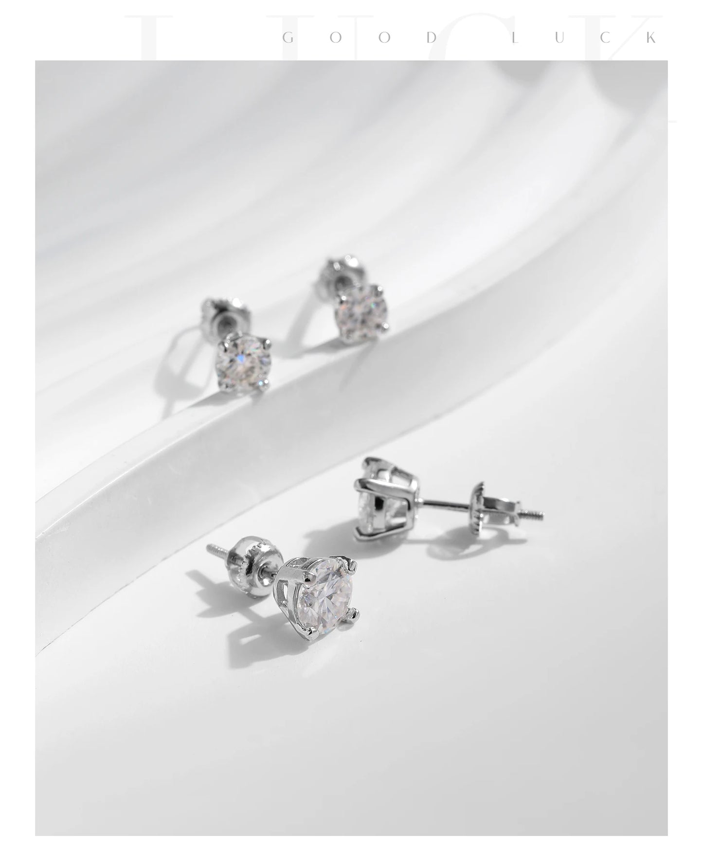MODIAN D Color 1CT Moissanite Stud Earrings For Women 925 Sterling Silver 0.5CT Dazzling Lab Diamond Wedding Jewelry Gifts