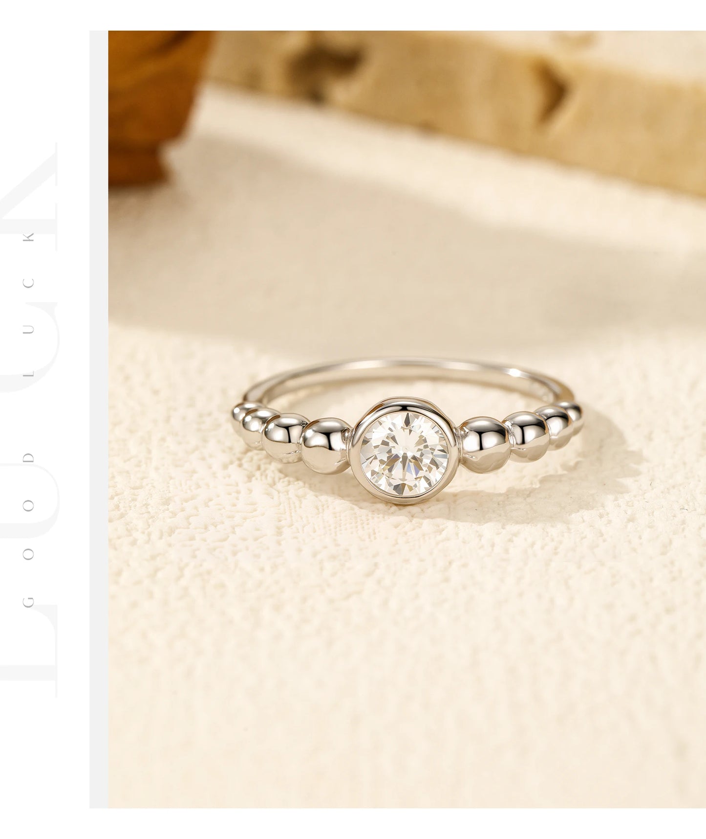 MODIAN 0.5Ct VVS1 Moissanite Rings 925 Sterling Silver Fashion Stackable Finger Ring For Women Wedding Anniversary Jewelry