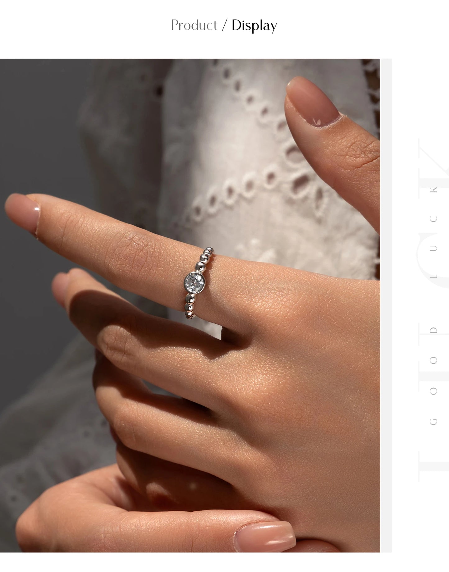 MODIAN 0.5Ct VVS1 Moissanite Rings 925 Sterling Silver Fashion Stackable Finger Ring For Women Wedding Anniversary Jewelry