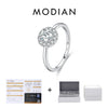 MODIAN 0.5CT D Color VVS1 Round Moissanite Ring 925 Sterling Silver Rings Exquisite Wedding Jewelry For Women Anniversary Gift