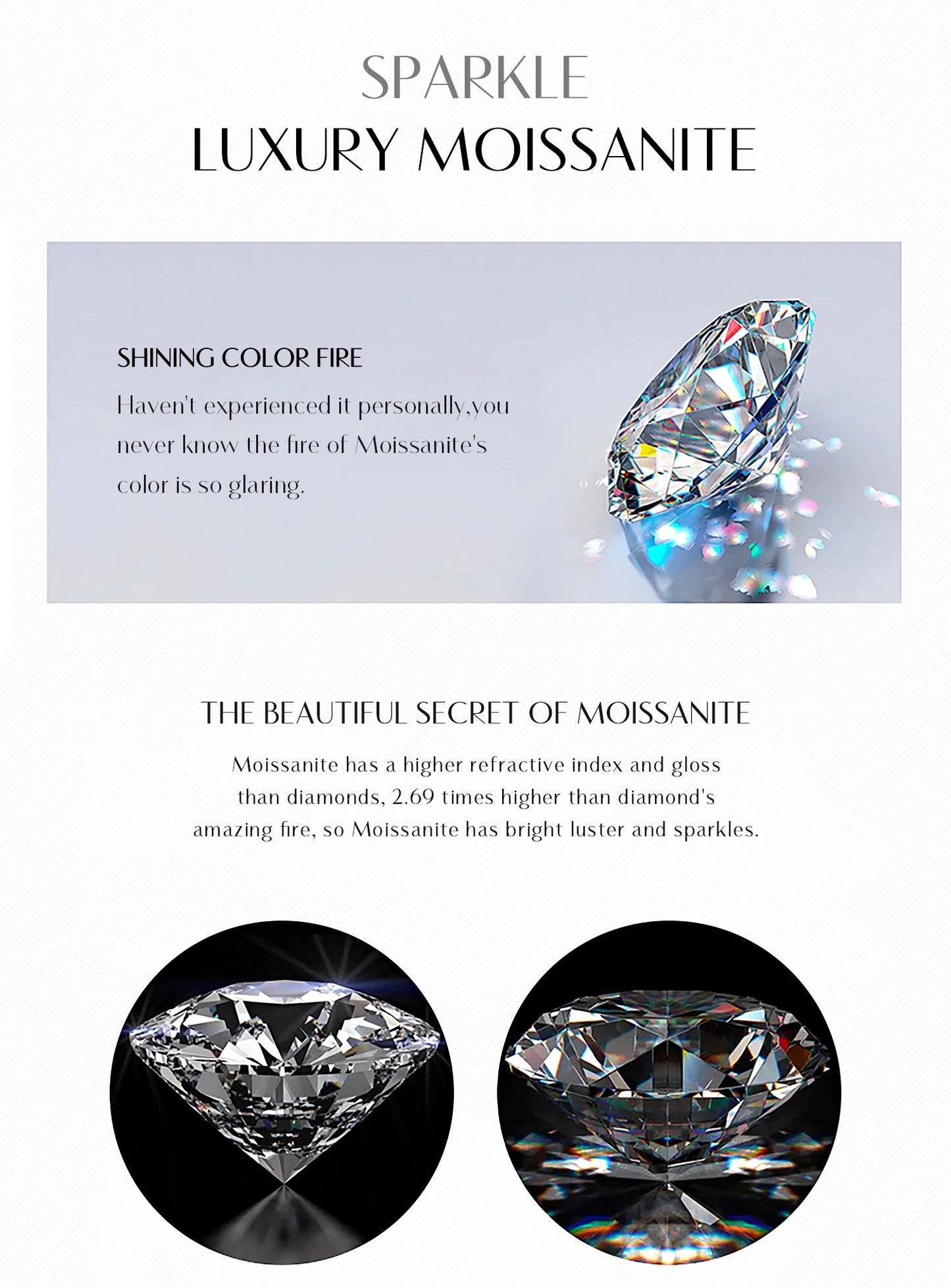 MODIAN D Color Round Moissanite Eternity Ring 925 Sterling Silver Stackable Finger Rings For Women Wedding Fine Jewelry Gifts